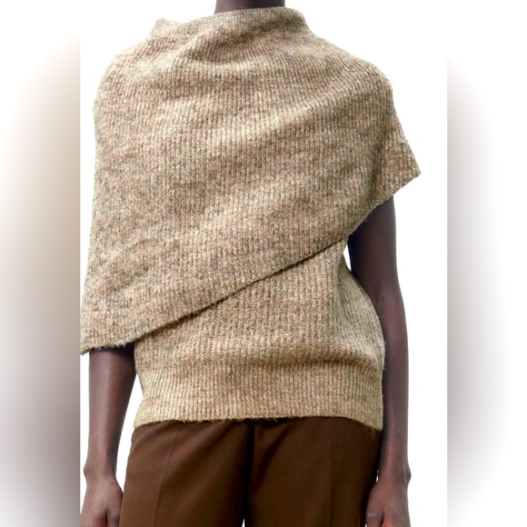 Zara Sweaters Zara Knit Wraparound Collar Sweater Vest Size M